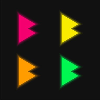 Bluetooth Bağlantısı 4 renkli parlayan neon vektör simgesi