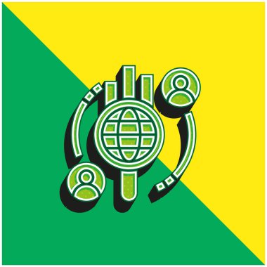 Analiz Yeşil ve Sarı 3D modern vektör simgesi logosu