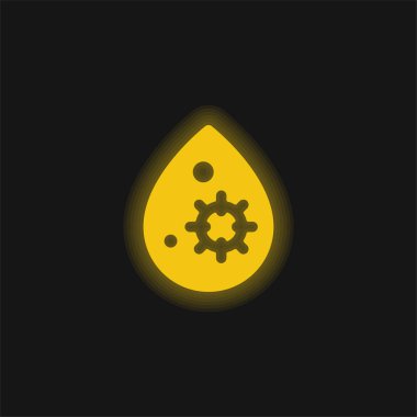 Blood yellow glowing neon icon clipart