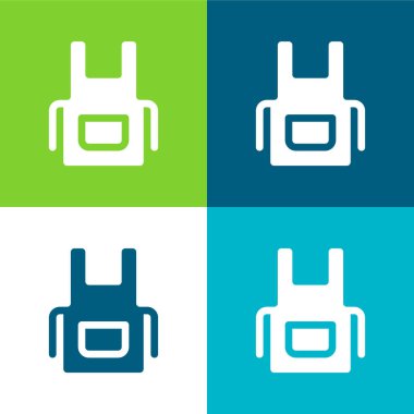 Önlük Düz 4 renk en küçük simge kümesi