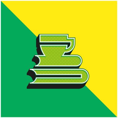 Kitap Yeşil ve Sarı modern 3D vektör simgesi logosu