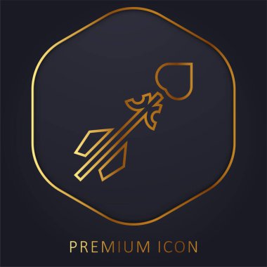 Ok altın çizgi premium logosu veya simgesi