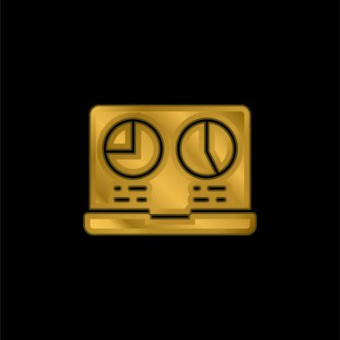 Analitik altın kaplama metalik simge veya logo vektörü