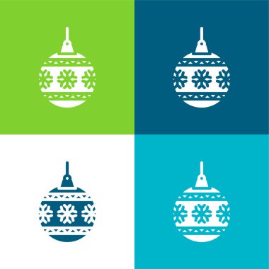 Bauble Düz Renk simgesi seti