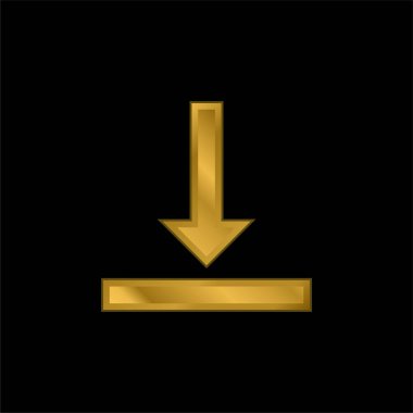 Altın kaplama metalik simge veya logo vektörünü hizala