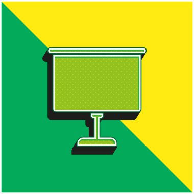 Kara tahtalar yeşil ve sarı modern 3d vektör simgesi logosu