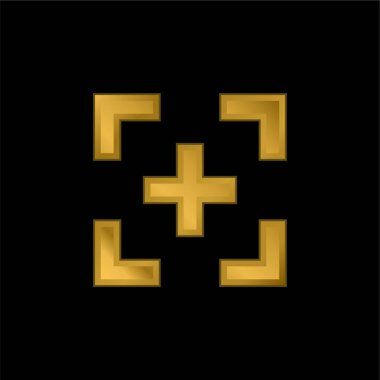 İşaretli altın kaplama metalik simge ya da logo vektörü ekle