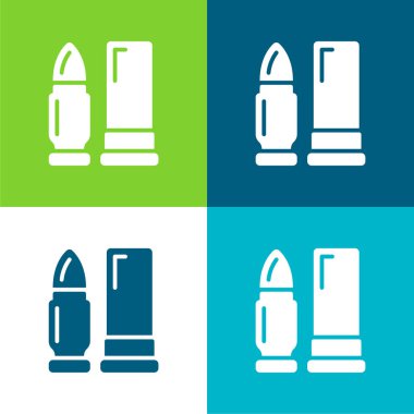 Mühimmat Düz 4 renk en küçük simge seti