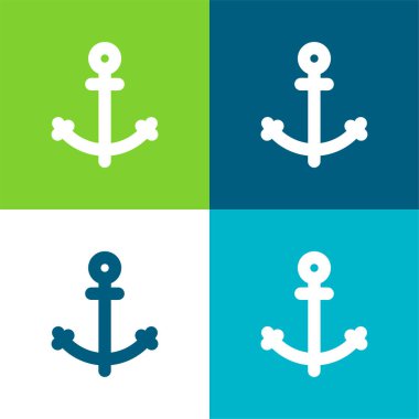 Anchor Düz 4 renk en küçük simge kümesi