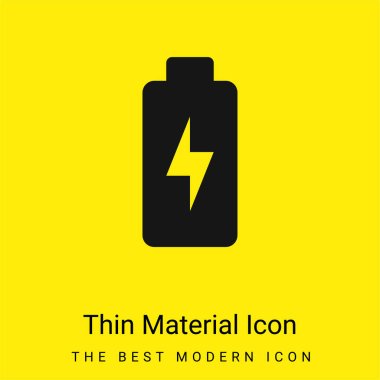 Battery minimal bright yellow material icon clipart
