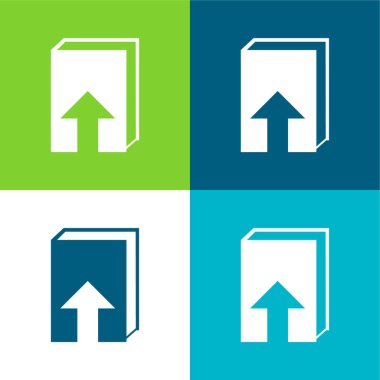 Kitap Düz 4 renk minimal simgesi seti