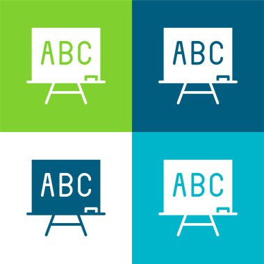 Abc Flat four color minimal icon set clipart
