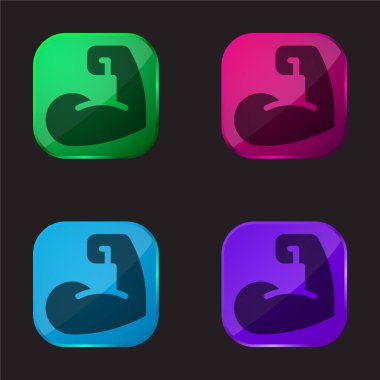 Dört renkli cam düğme simgesi