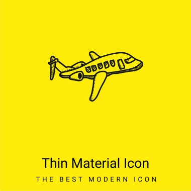 Airplane minimal bright yellow material icon clipart