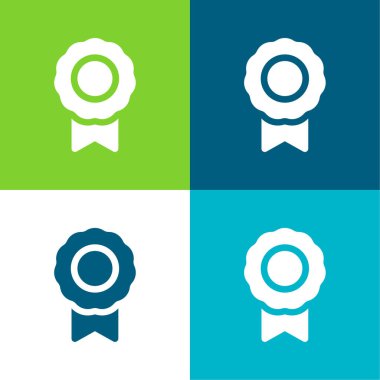 Rozet Düz 4 renk simgesi seti