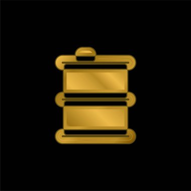 Varil altın kaplama metalik simge veya logo vektörü