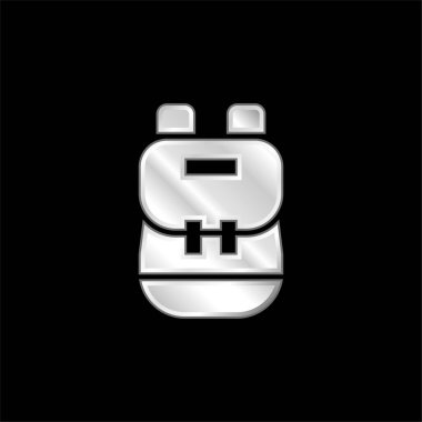 Sırt çantasında gümüş kaplama metalik simge