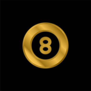 Bilardo altın kaplama metalik simge veya logo vektörü