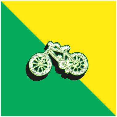Bicycle Green and yellow modern 3d vector icon logo clipart
