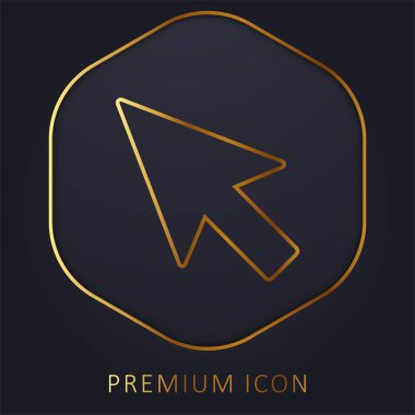 Arrow Pointer altın çizgi premium logosu veya simgesi