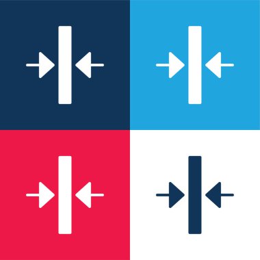 Align blue and red four color minimal icon set clipart
