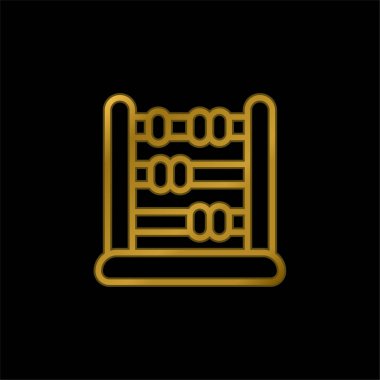 Abaküs altın kaplama metalik simge veya logo vektörü