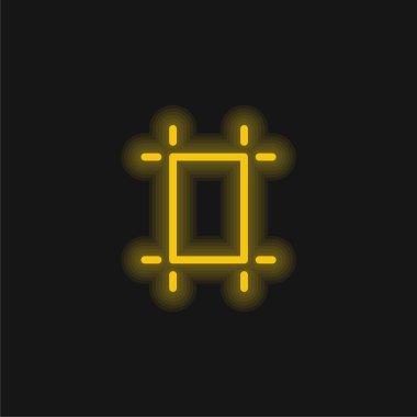 Sanatsal sarı parlak neon simgesi
