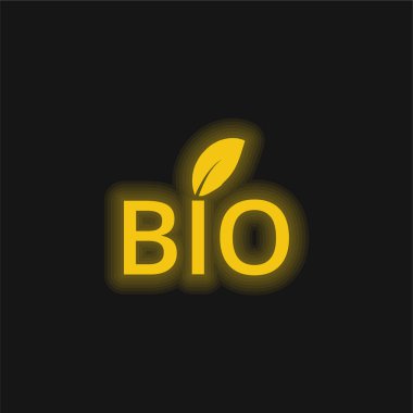 Biyo Enerji Sembolü Sarı parlak neon simgesi