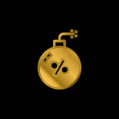 Bomba altın kaplama metalik simge veya logo vektörü