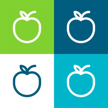 Apple Düz 4 renk en küçük simge kümesi