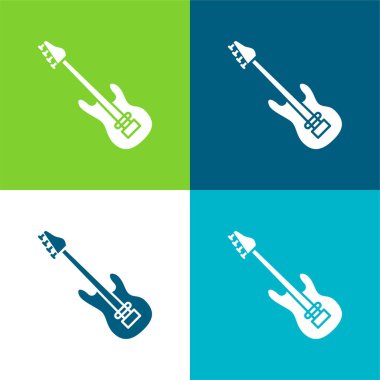 Bas Gitar Düz 4 renk en küçük simge seti