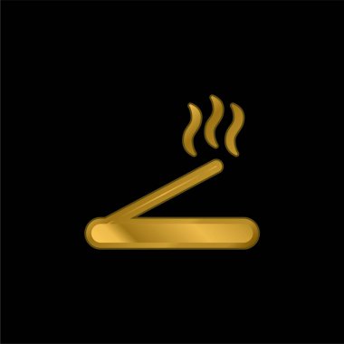 Aromaterapi altın kaplama metalik simge veya logo vektörü