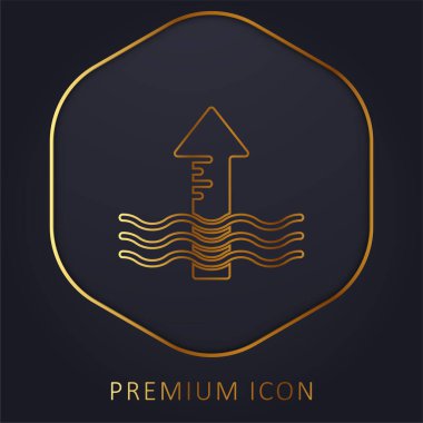 Ok altın çizgi premium logosu veya simgesi