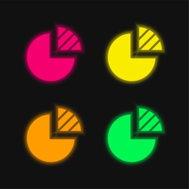 Analitik dört renk parlayan neon vektör simgesi