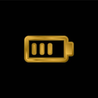 Batarya Şarjı Neredeyse Altın kaplama metalik simge veya logo vektörü