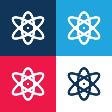 Atom mavi ve kırmızı dört renk en küçük simge kümesi