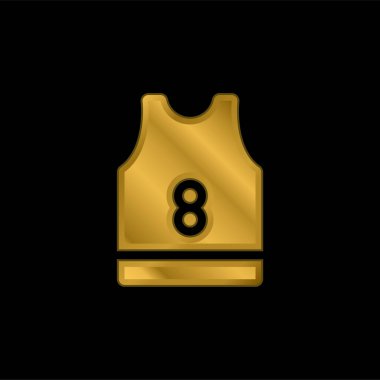 Basketbol Jersey altın kaplama metalik ikon veya logo vektörü