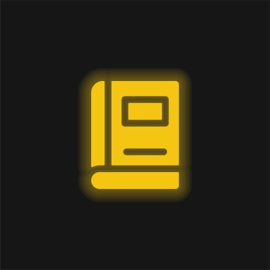 Kitap sarı parlak neon simgesi