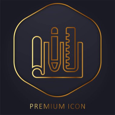 Mimari altın çizgi prim logosu veya simgesi