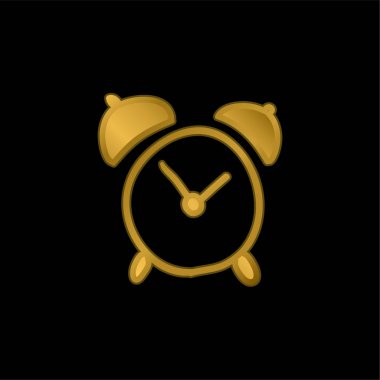 Alarm Saati El Çekim Aracı Altın kaplama metalik simge veya logo vektörü