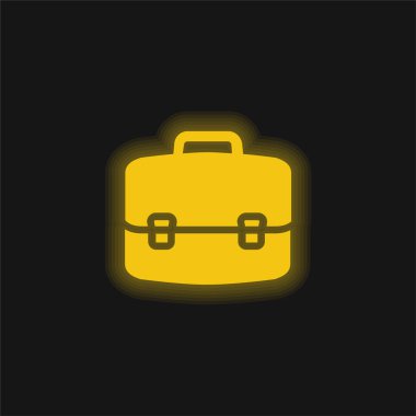 Evrak çantası sarı parlak neon simgesi