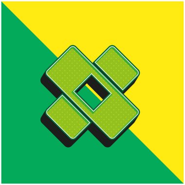 Yara bandı Yeşil ve sarı modern 3D vektör simgesi logosu