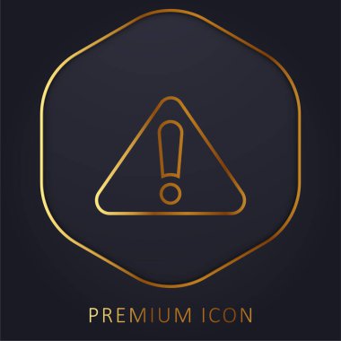 Alert Sign golden line premium logo or icon clipart