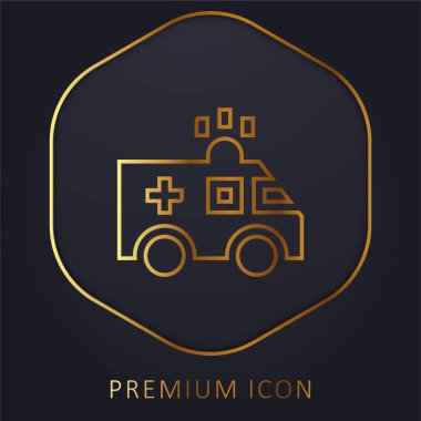 Ambulans altın hat premium logosu veya simgesi