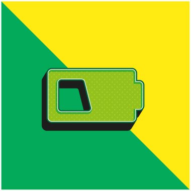 Pil Yeşil ve Sarı modern 3D vektör simgesi logosu