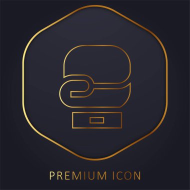Boks altın çizgisi premium logosu veya simgesi