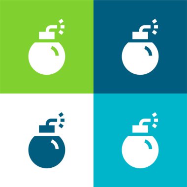 Bomba Düz 4 renk en küçük simge seti