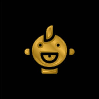 Bebek altın kaplama metalik simge veya logo vektörü