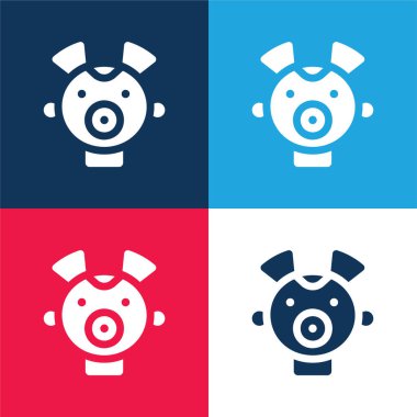 Bebek mavisi ve kırmızı dört renk simgesi seti