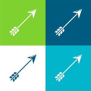 Ok Düz 4 renk en küçük simge kümesi